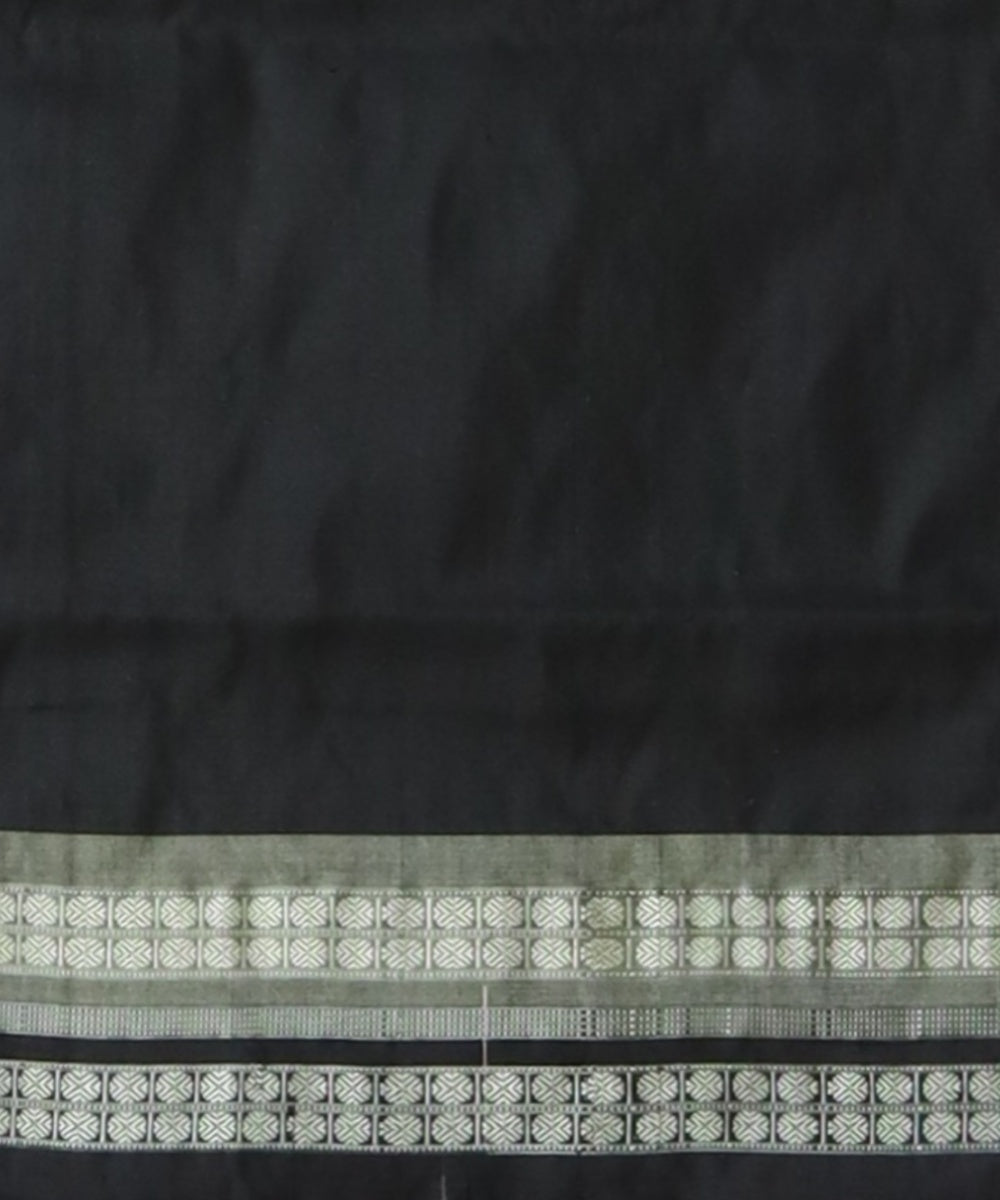 Brown black silk handloom bomkai saree