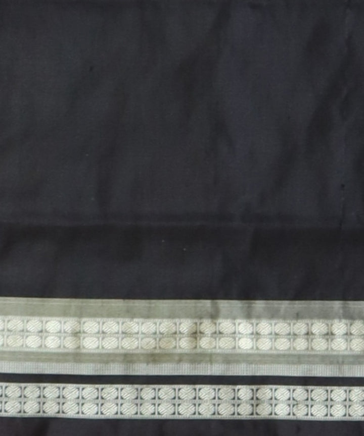 Red black silk handloom bomkai saree
