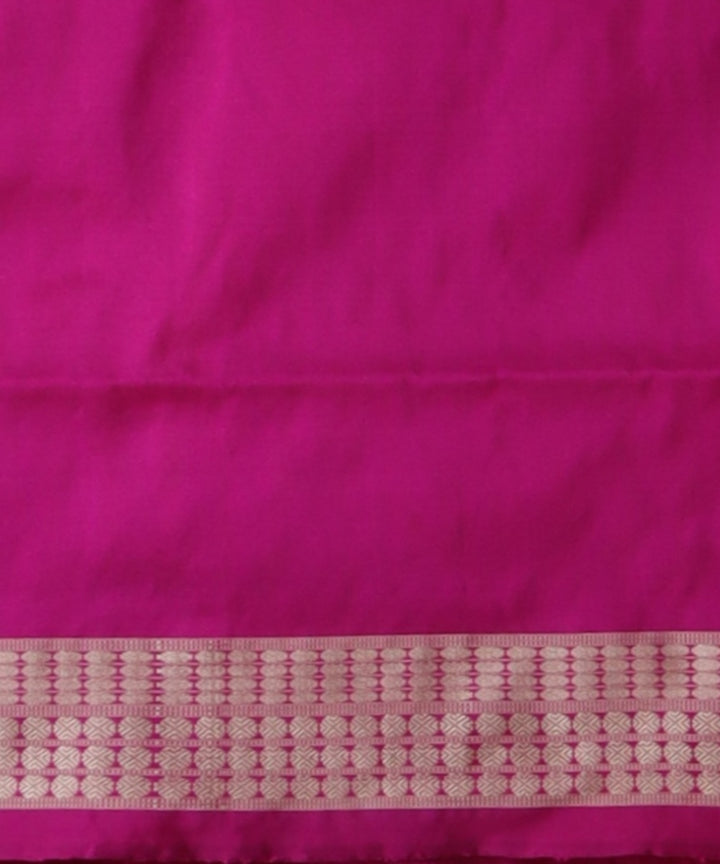 Yellow pink fuschia silk handloom bomkai saree