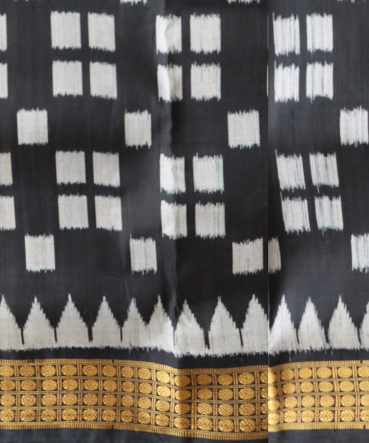 Black black silk handloom khandua saree