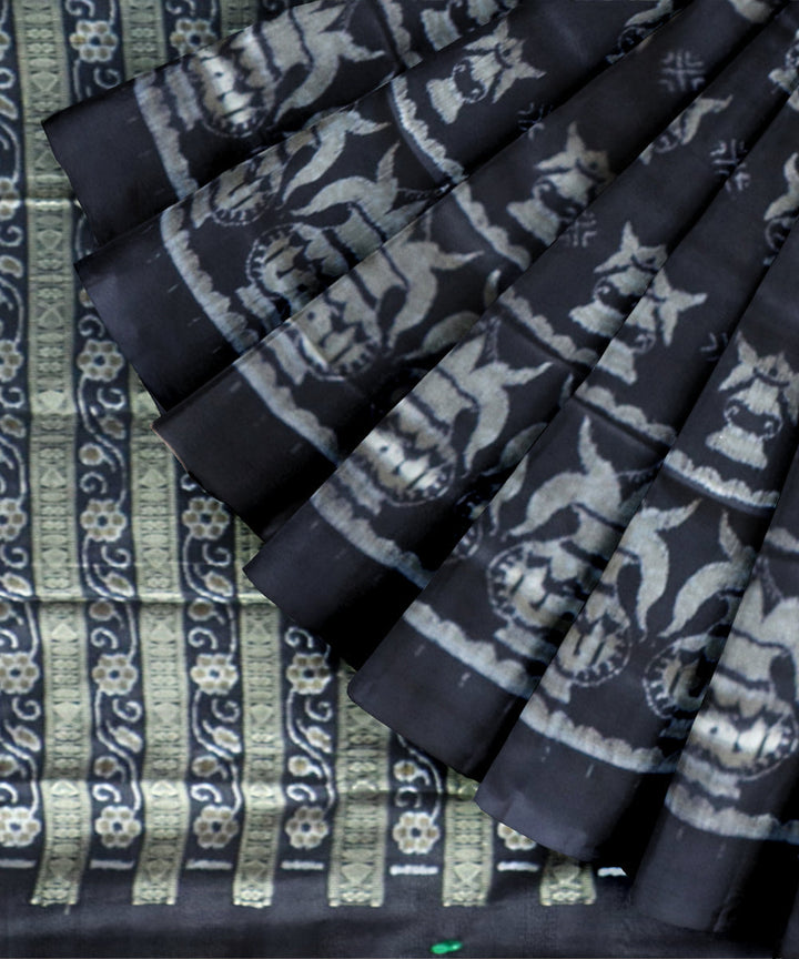 Black black silk handloom sambalpuri saree