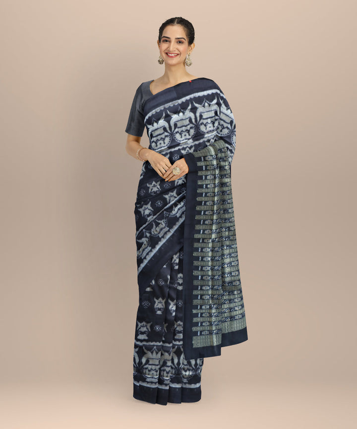 Black black silk handloom sambalpuri saree