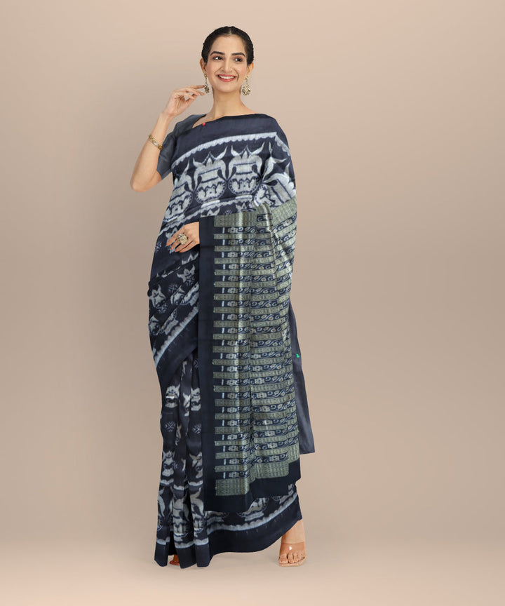 Black black silk handloom sambalpuri saree