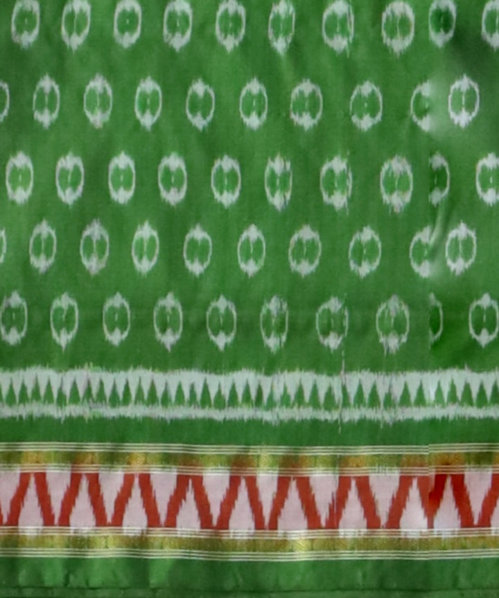 Brown olive green silk handloom sambalpuri saree