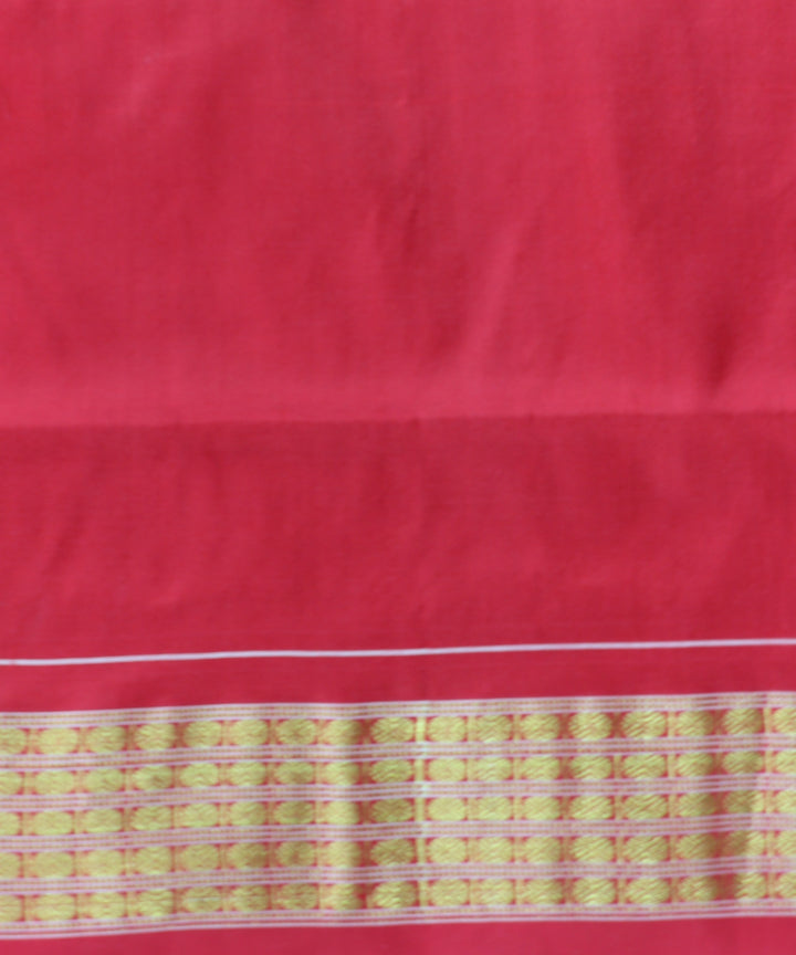 Pink dark red silk handloom sambalpuri saree