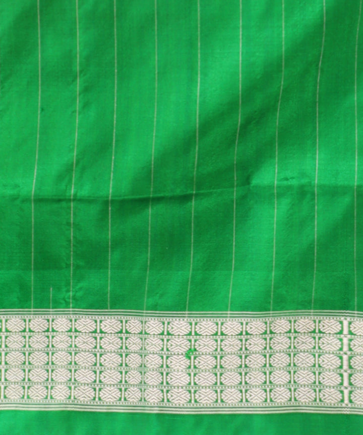 White dark green silk handloom sambalpuri saree