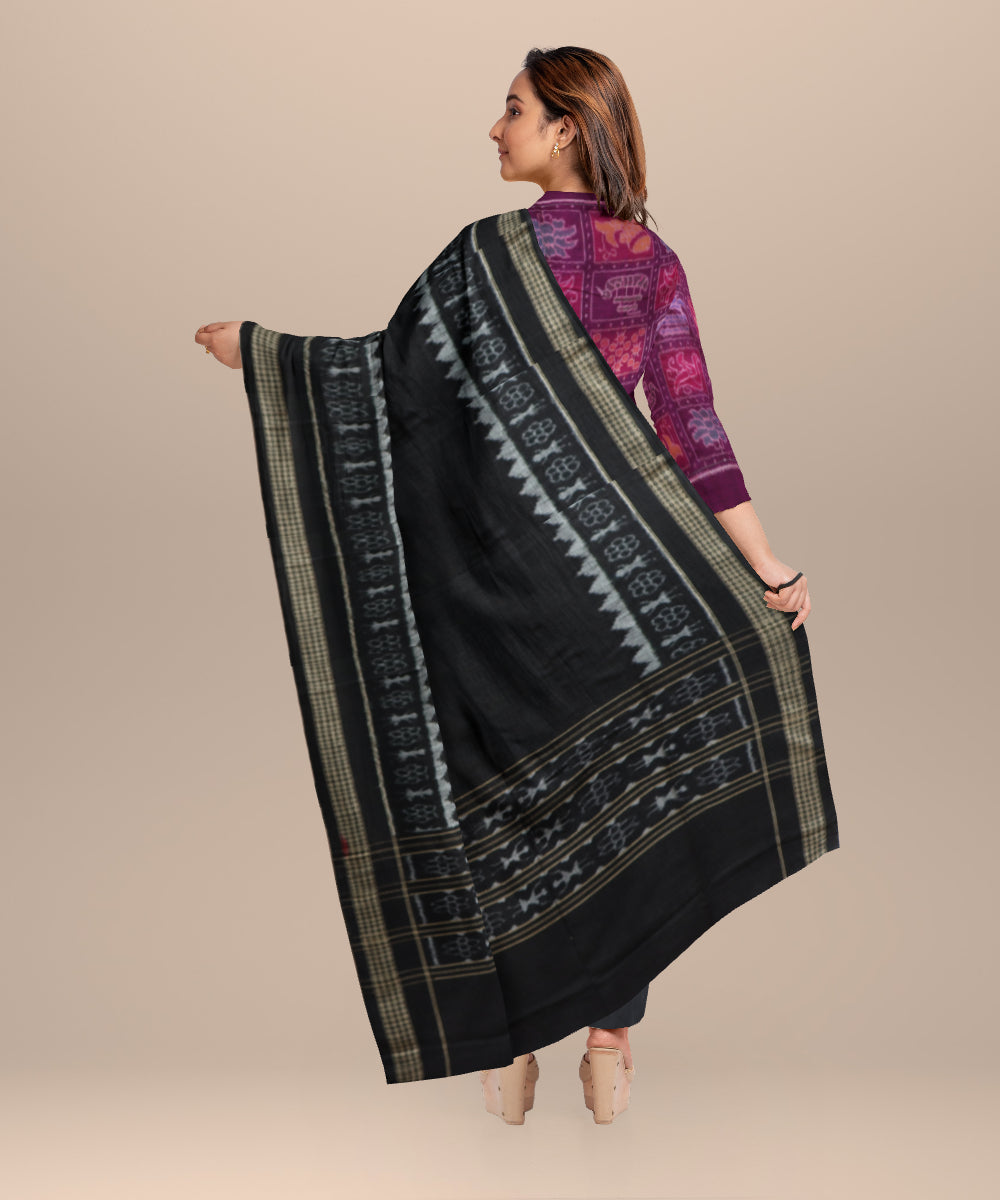 Purple black handloom cotton sambalpuri dress material