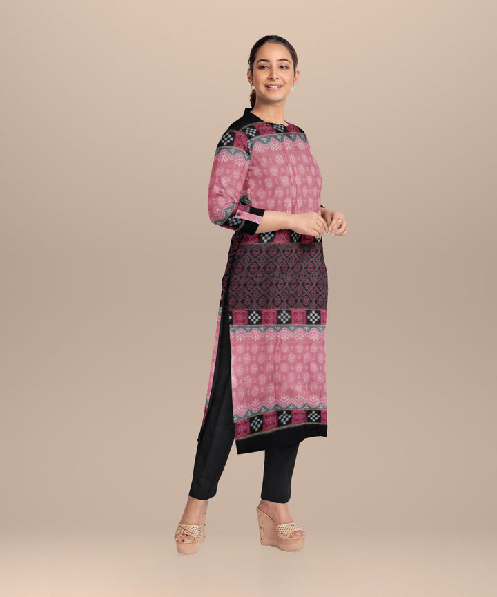 Multicolor black handloom cotton sambalpuri dress material