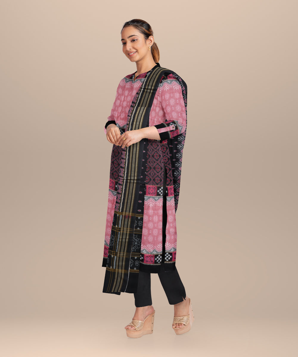 Multicolor black handloom cotton sambalpuri dress material