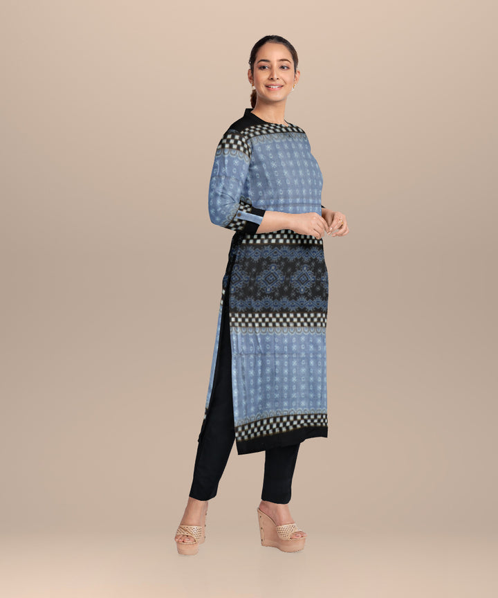 Multicolor black handloom cotton sambalpuri dress material