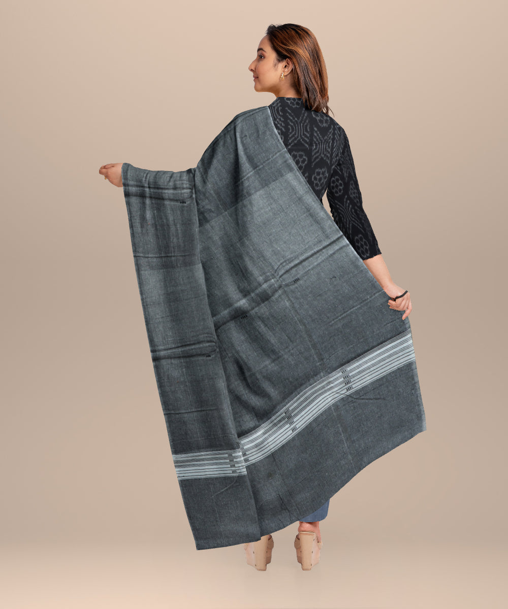 Black gray handloom cotton nuapatna dress material