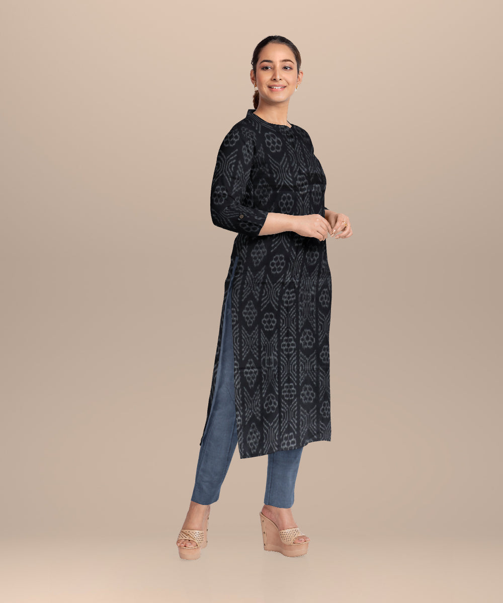 Black gray handloom cotton nuapatna dress material