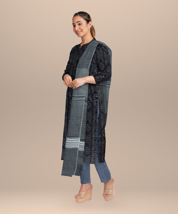Black gray handloom cotton nuapatna dress material