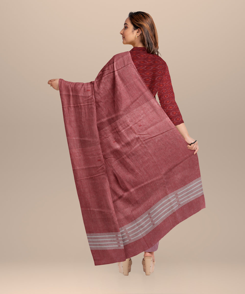 Mauve baby pink handloom cotton nuapatna dress material