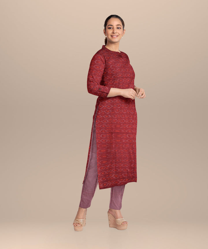 Mauve baby pink handloom cotton nuapatna dress material