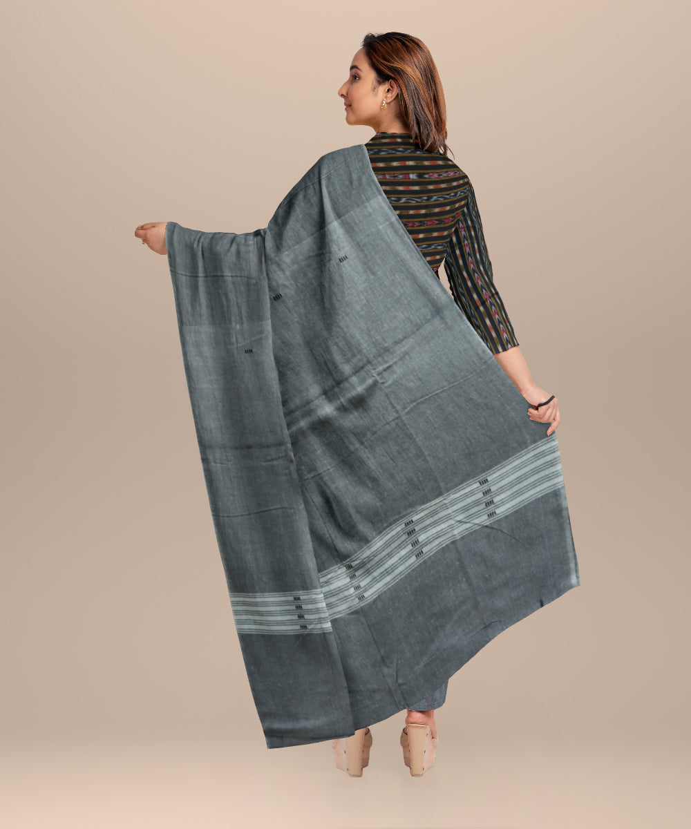 Black gray handloom cotton nuapatna dress material