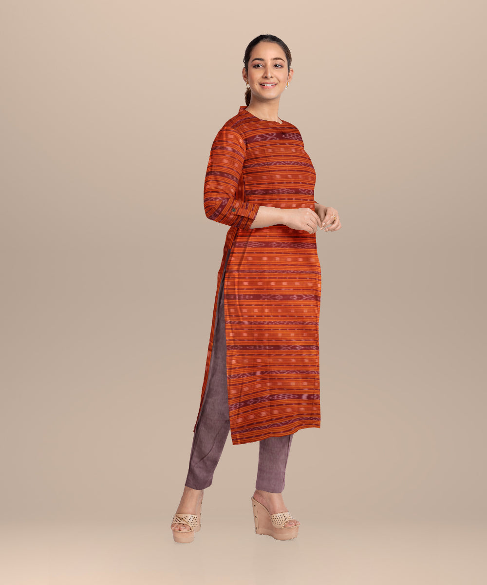 Maroon baby pink handloom cotton nuapatna dress material