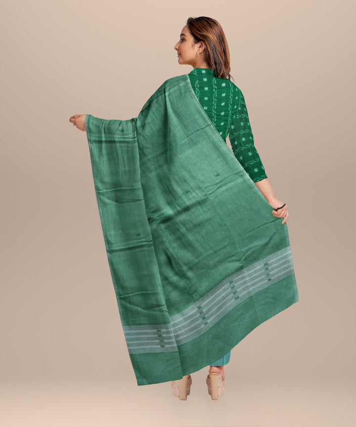 Dark green emerald handloom cotton nuapatna dress material