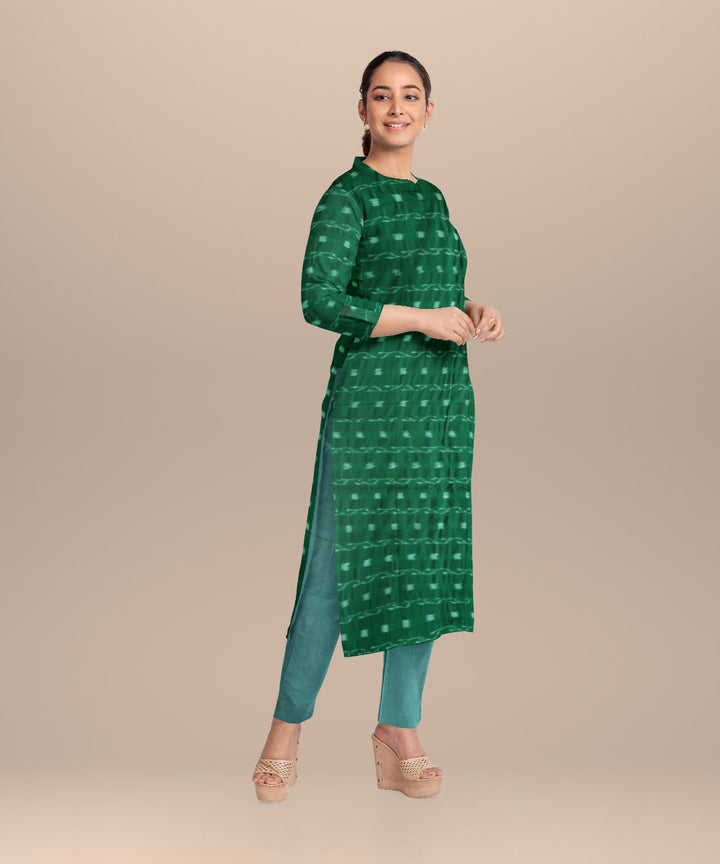 Dark green emerald handloom cotton nuapatna dress material