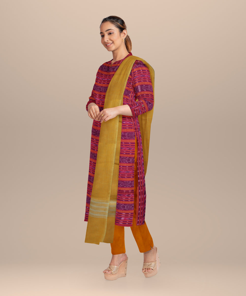Multicolor fallow handloom cotton nuapatna dress material