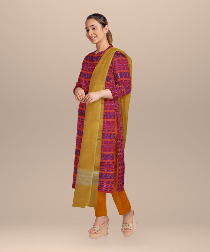 Multicolor fallow handloom cotton nuapatna dress material