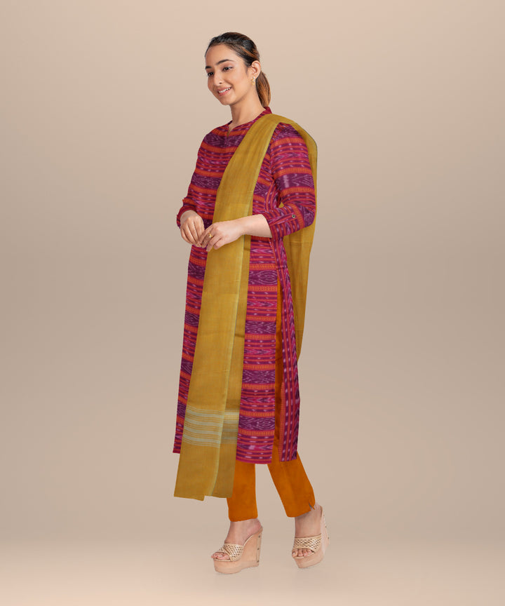 Multicolor fallow handloom cotton nuapatna dress material