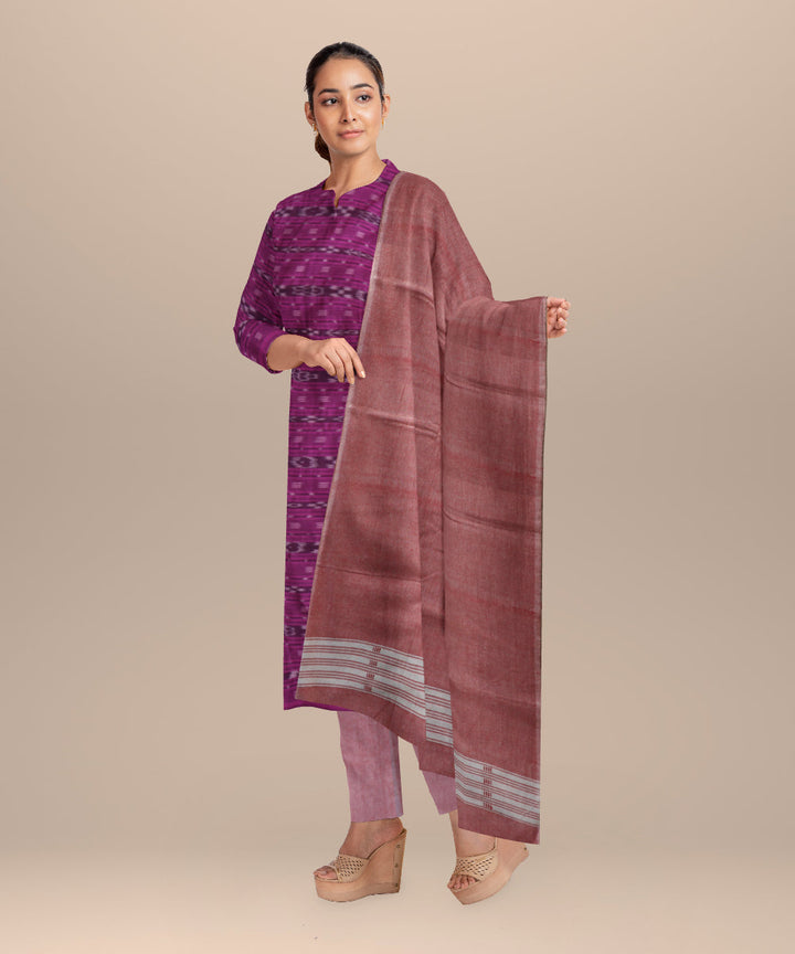 Purple baby pink handloom cotton nuapatna dress material