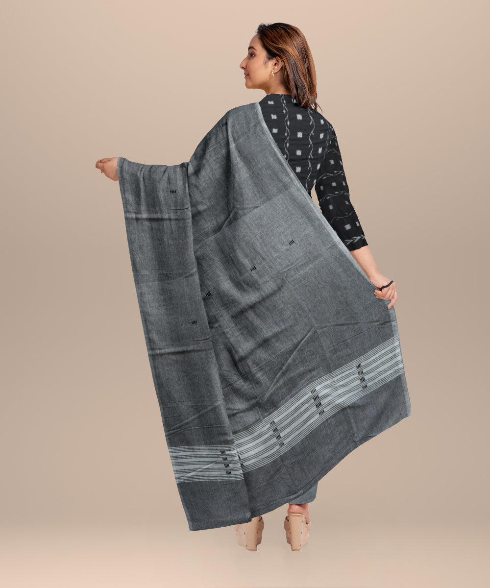 Black gray handloom cotton nuapatna dress material