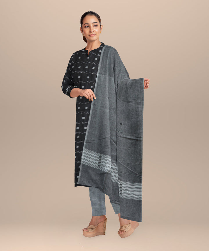 Black gray handloom cotton nuapatna dress material