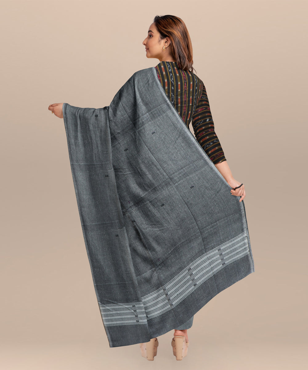 Black gray handloom cotton nuapatna dress material