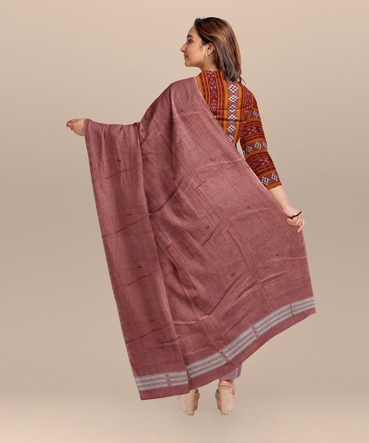 Maroon baby pink handloom cotton nuapatna dress material