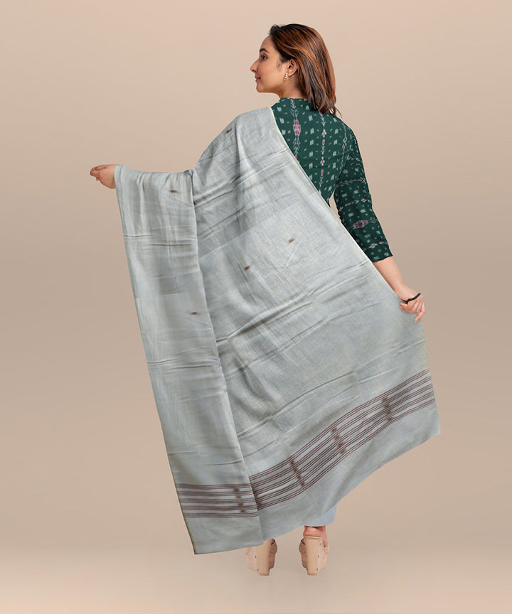 Dark green white handloom cotton nuapatna dress material