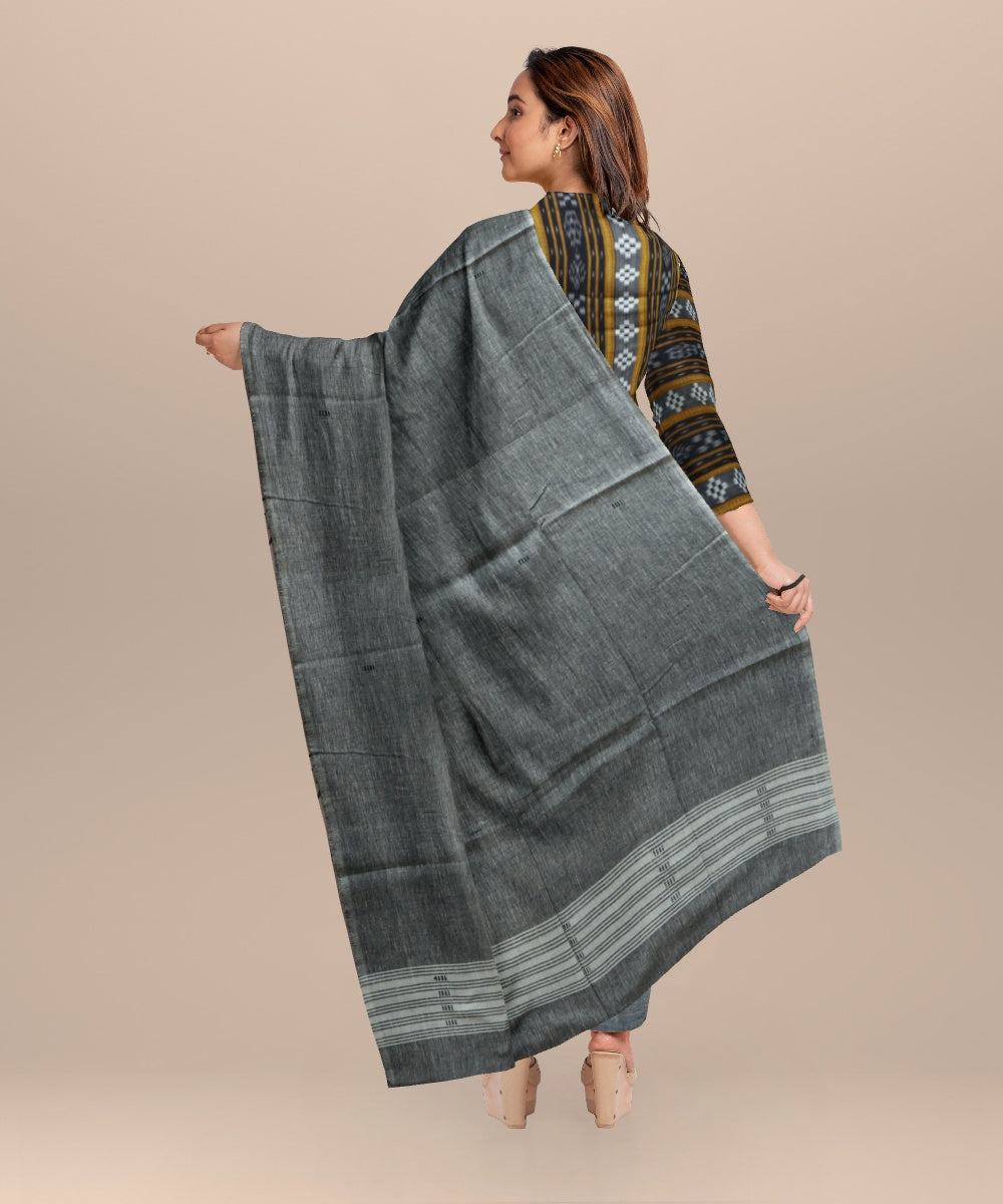 Black gray handloom cotton nuapatna dress material