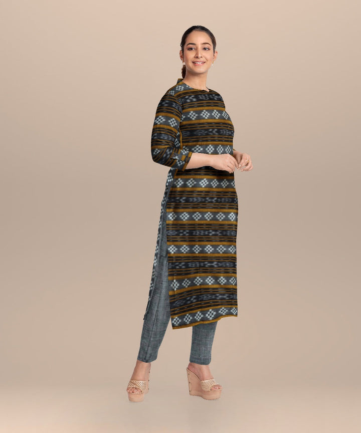 Black gray handloom cotton nuapatna dress material