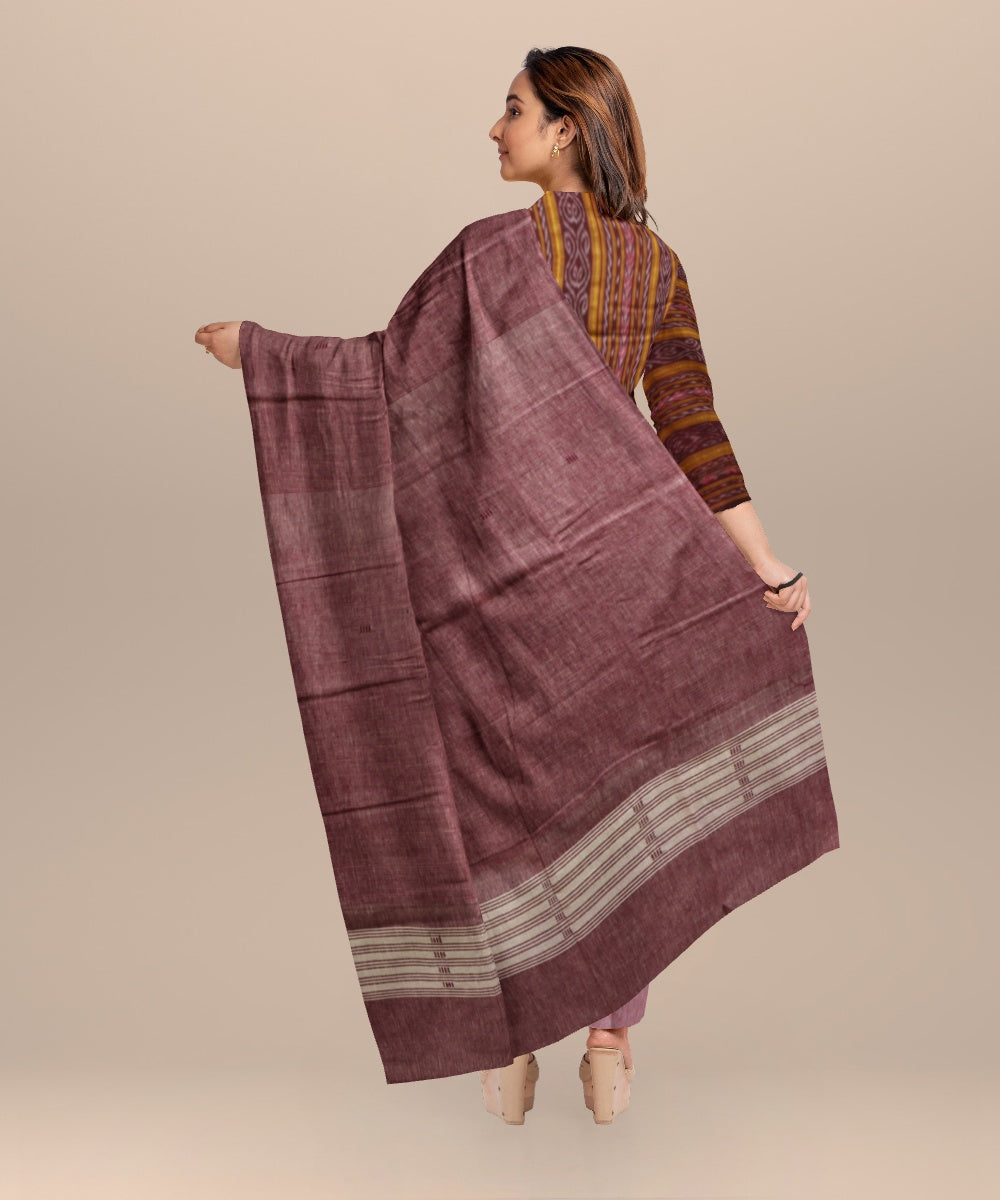 Maroon baby pink handloom cotton nuapatna dress material