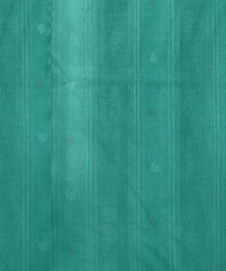 Navy blue celadon green cotton silk handloom bomkai saree