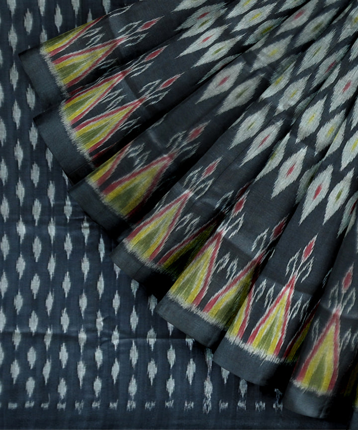 Black multicolour silk handloom sambalpuri saree