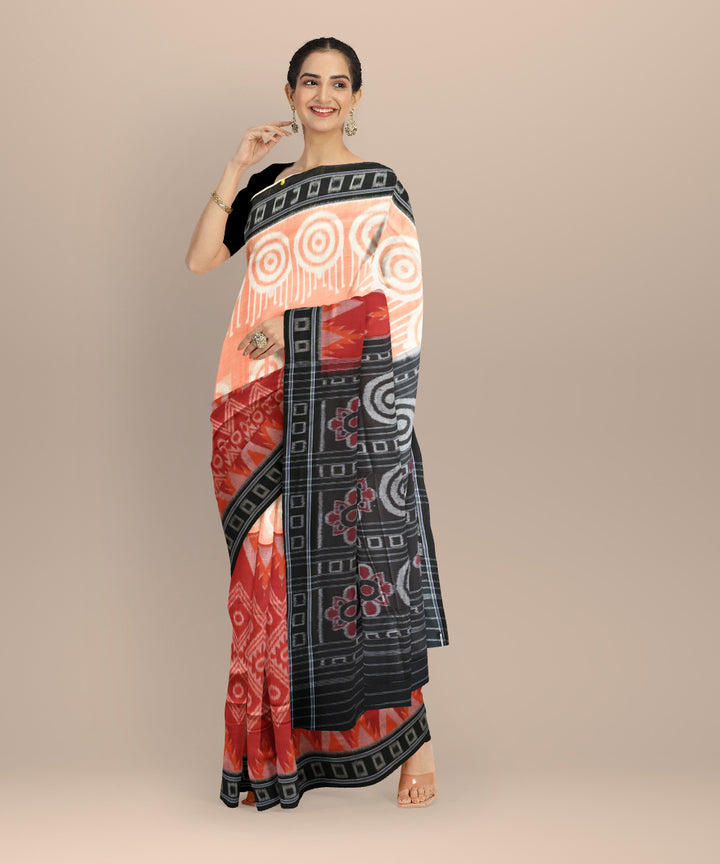 Multicolor black handloom nuapatna cotton saree