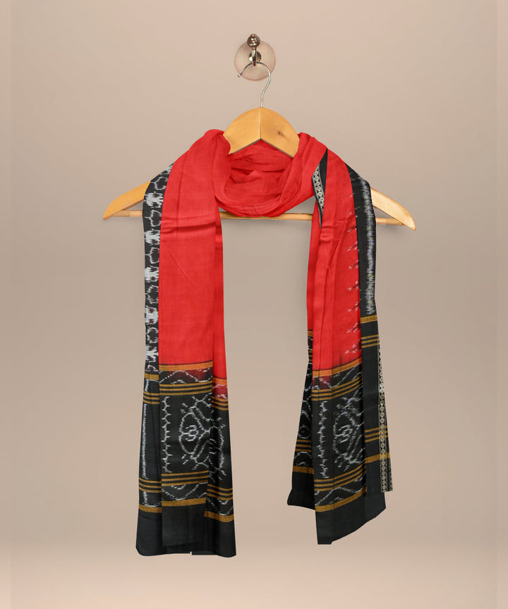 Red black handloom cotton sambalpuri dupatta