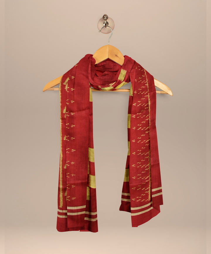 Maroon golden silk handloom sambalpuri stole