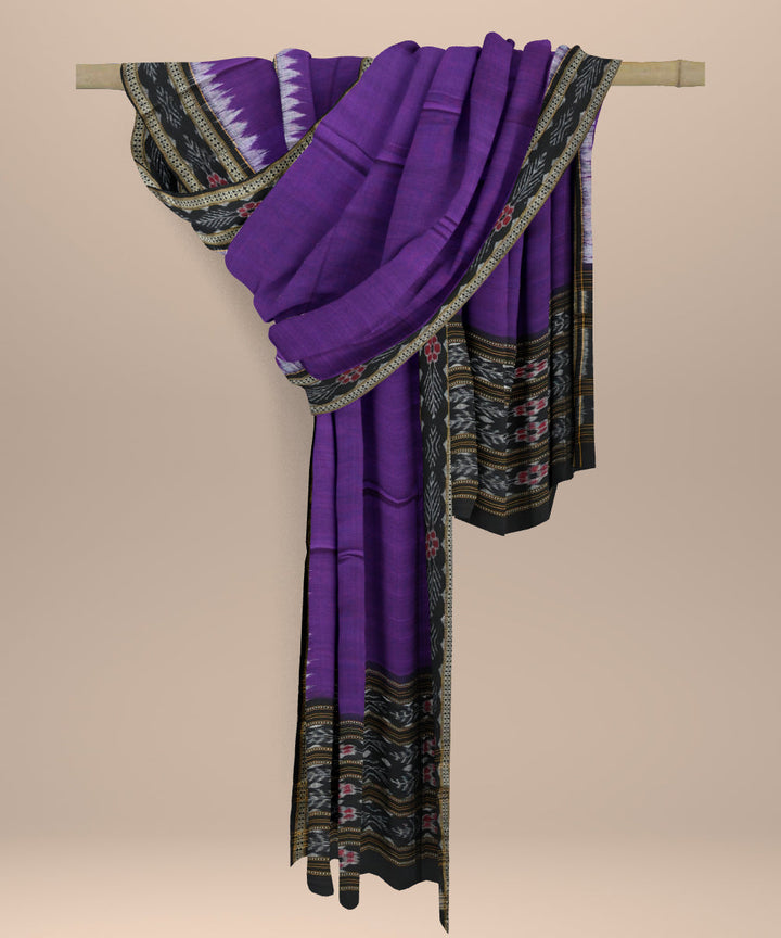 Violet black cotton handloom sambalpuri dupatta