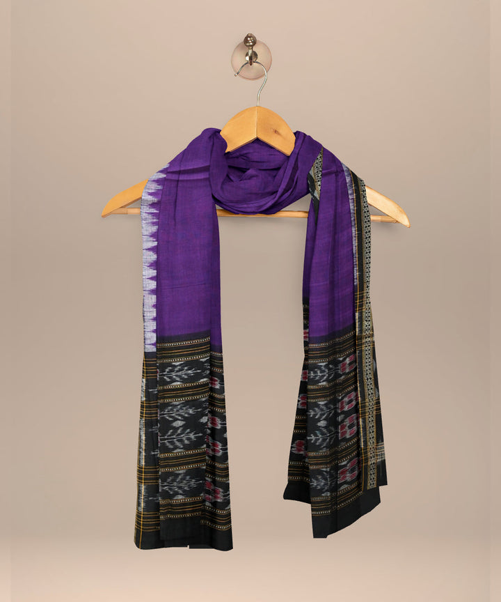 Violet black cotton handloom sambalpuri dupatta