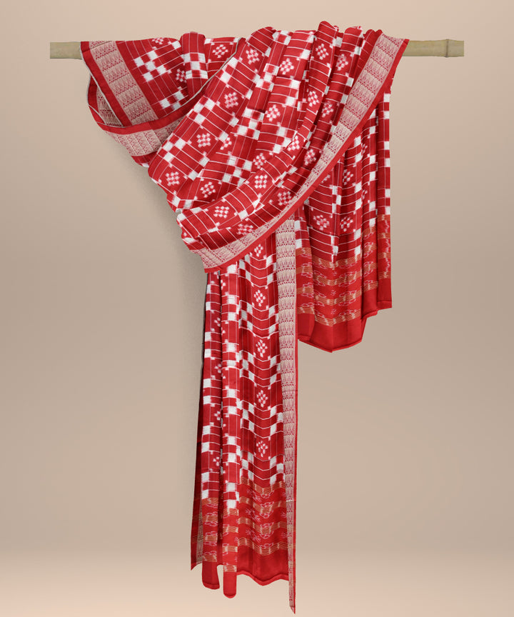Red dark red silk handloom sambalpuri dupatta