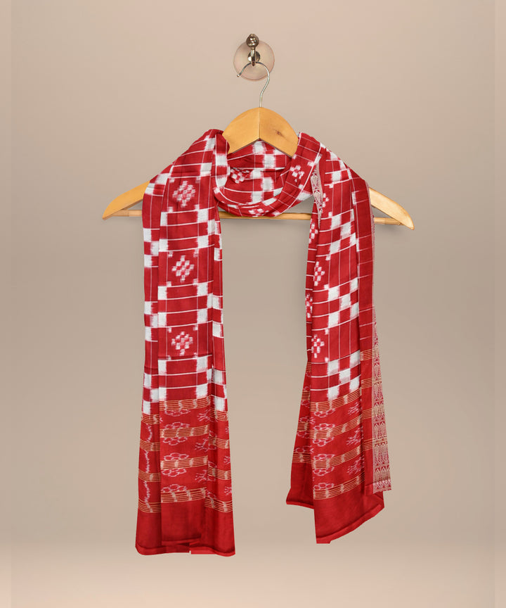 Red dark red silk handloom sambalpuri dupatta