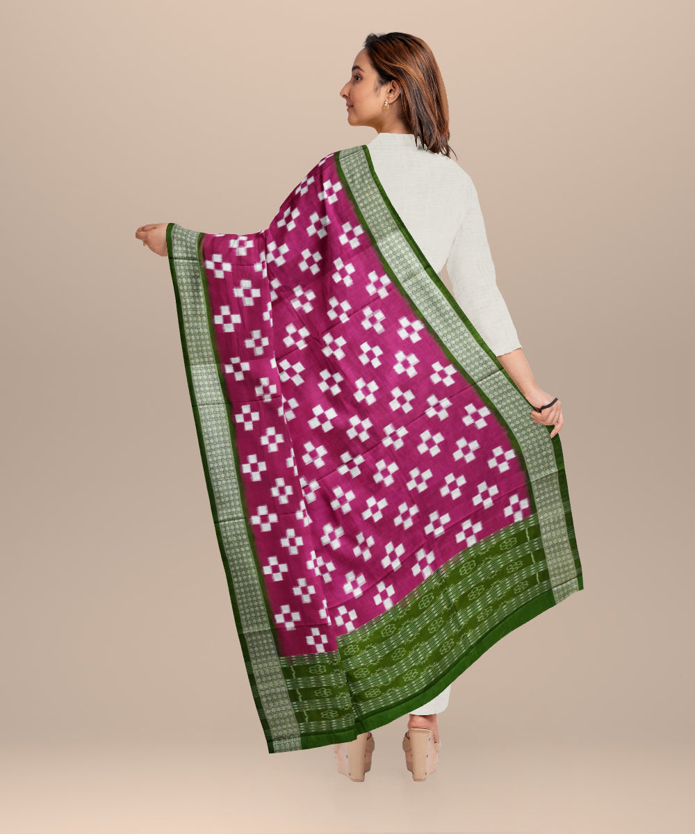 Purple dark green handloom silk sambalpuri dupatta