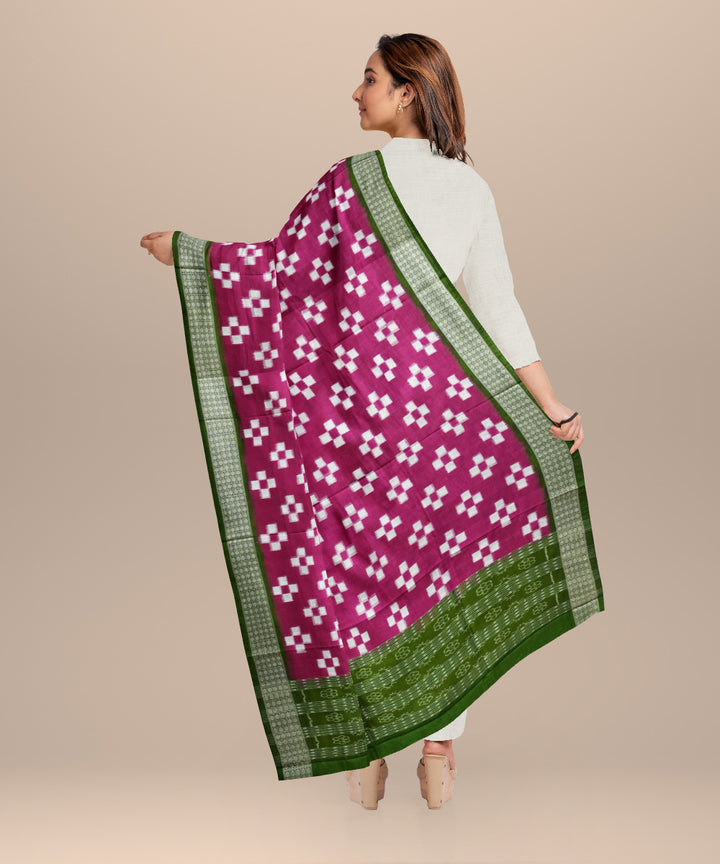 Purple dark green handloom silk sambalpuri dupatta
