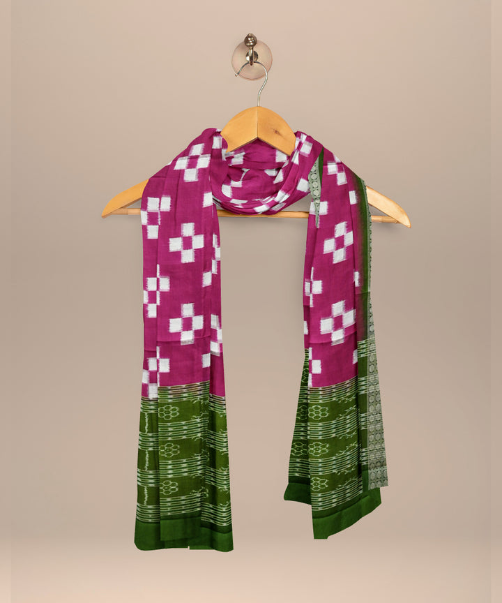 Purple dark green handloom silk sambalpuri dupatta