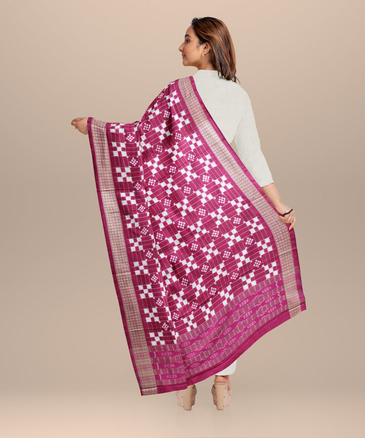 Purple purple silk handloom sambalpuri dupatta