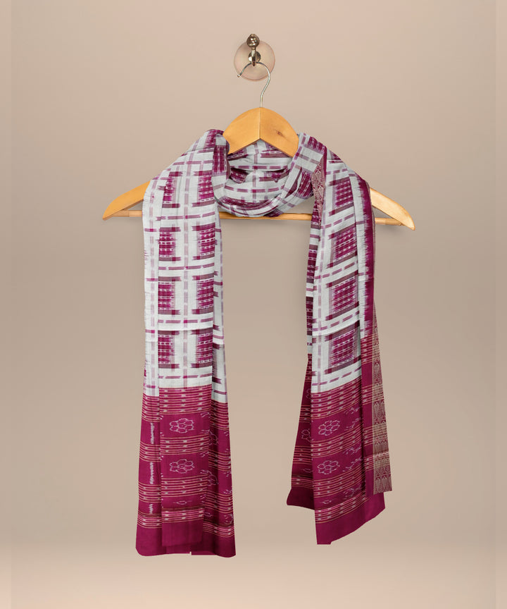 White purple silk handloom sambalpuri dupatta