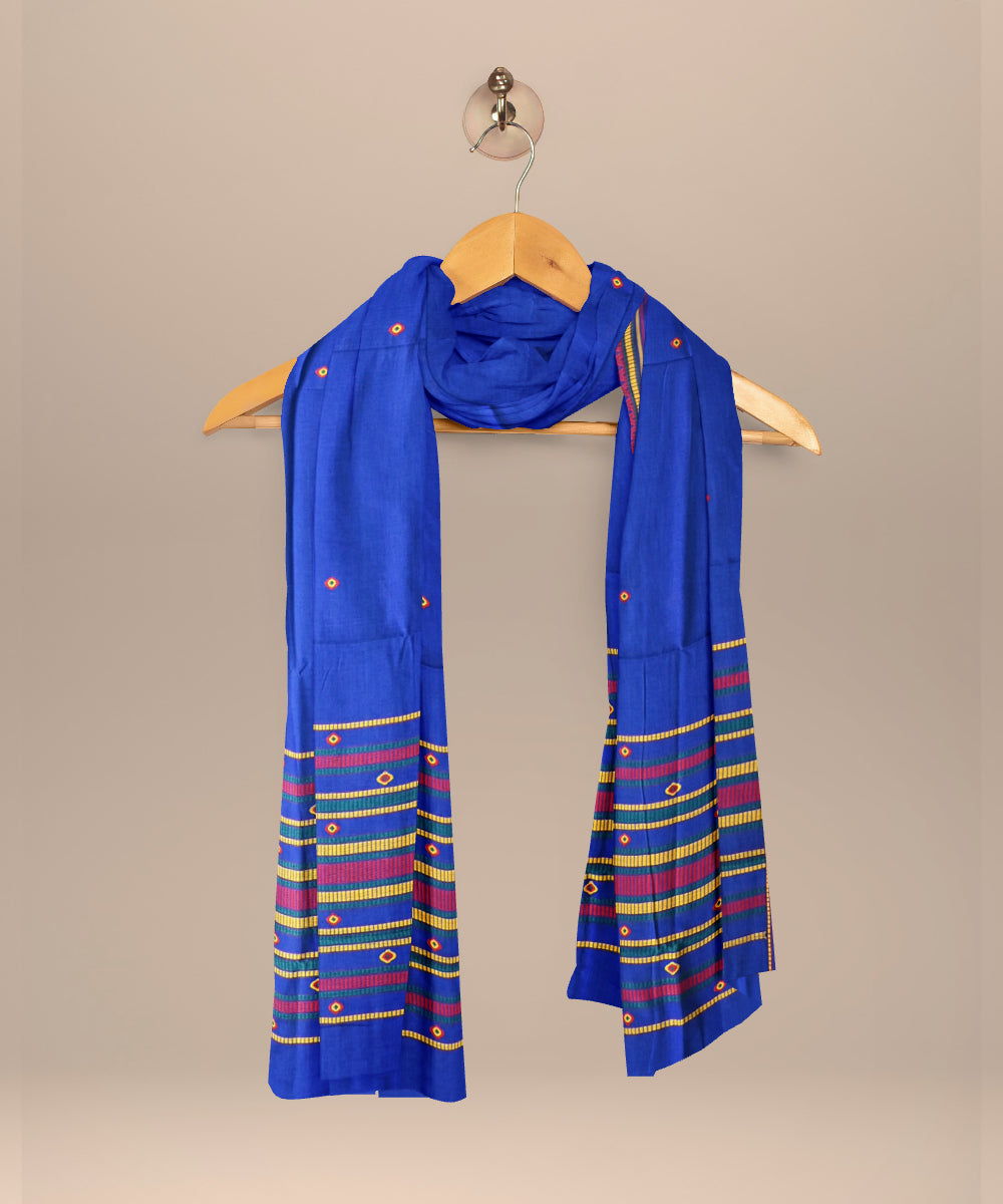 Sky blue pink cotton handloom sonepur dupatta